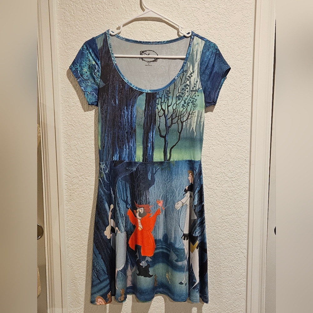 Disney Sleeping Beauty Blue and Green Dress with Red Accents Size Small - Picture 2 of 5